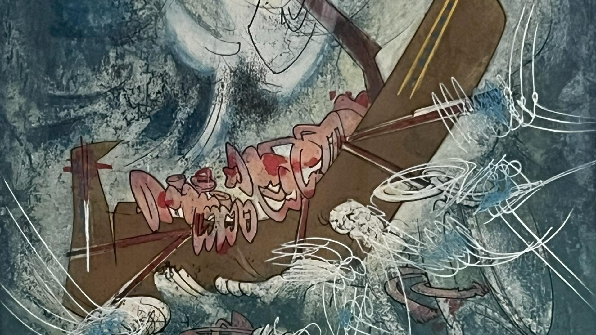 Roberto Matta, Serie Hom'mere II, L’eautre les naufrageants, aguafuerte y aguatinta, 65 x 50 cm.