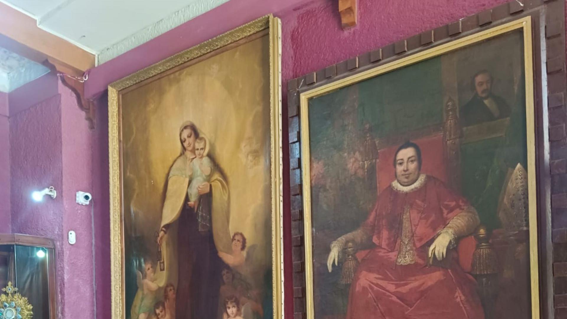 Cuadros rescatados de la antigua Catedral de Concepción