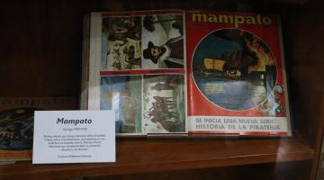 Detalle de exposición de material bibliográfico infantil y juvenil del Departamento de Colecciones Bibliográficas.