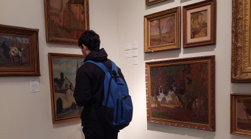 Persona observando obra de arte